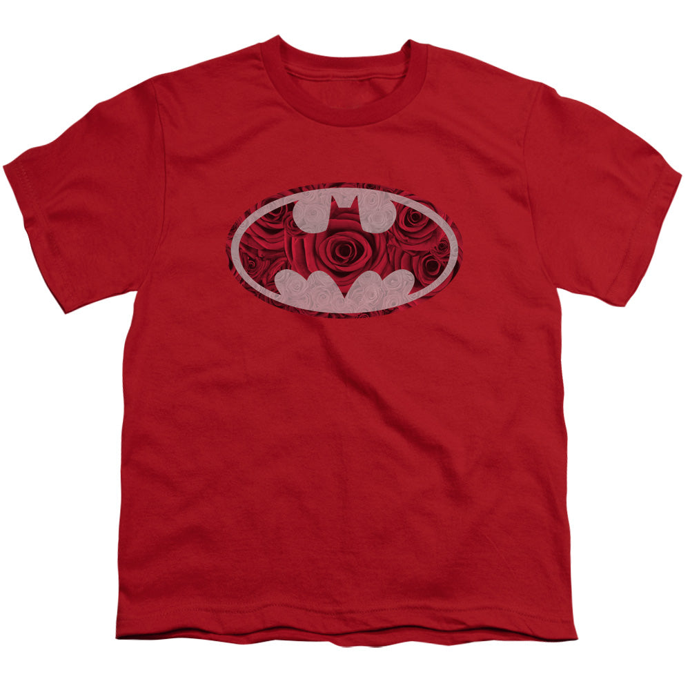 Batman Rosey Signal Kids Youth T Shirt Red