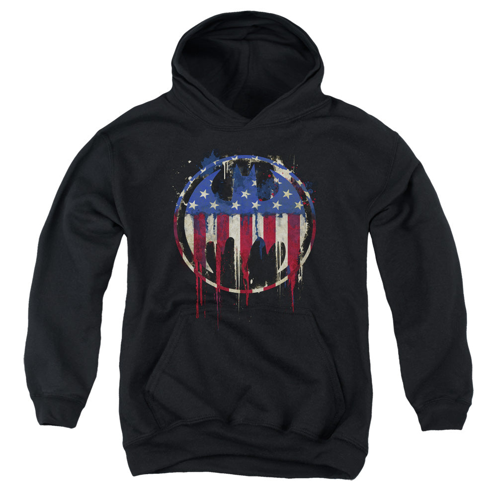 Batman Bleeding Signal Kids Youth Hoodie Black