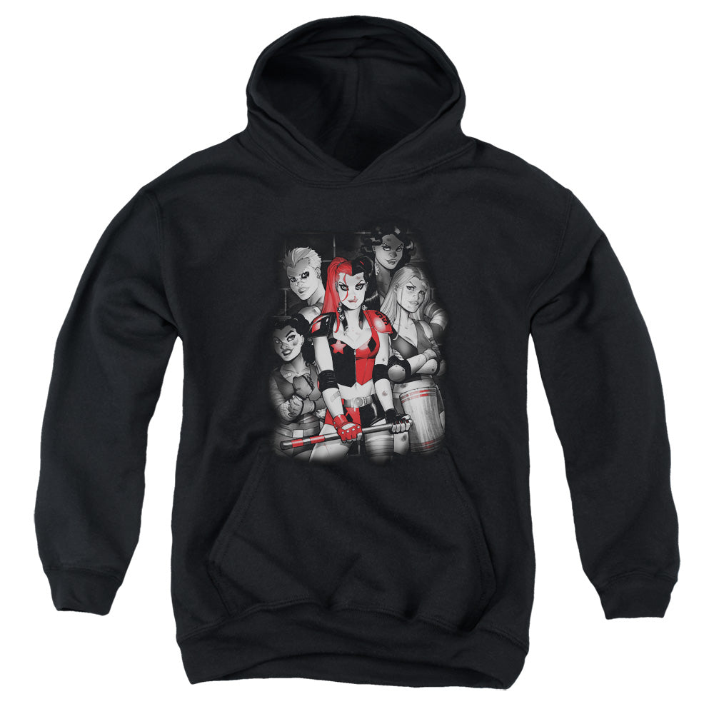 Batman Bad Gals Bw Kids Youth Hoodie Black