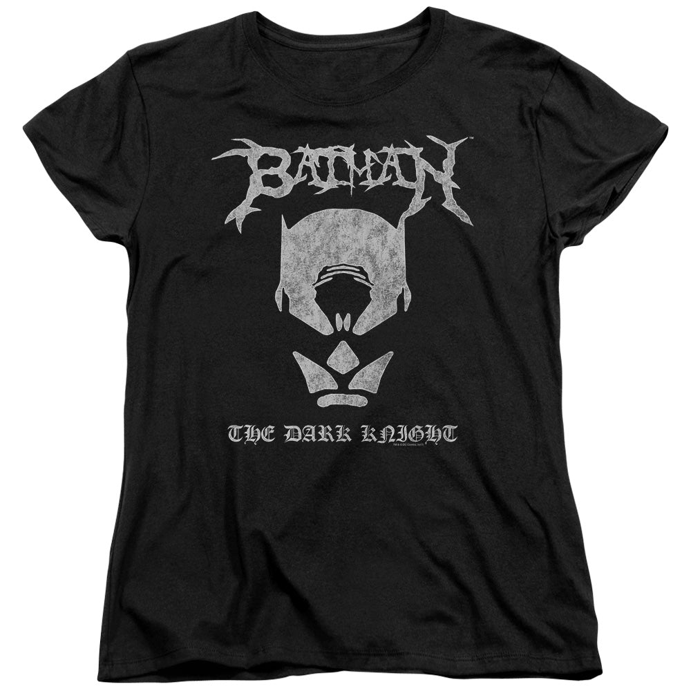 Batman Black Metal Batman Womens T Shirt Black