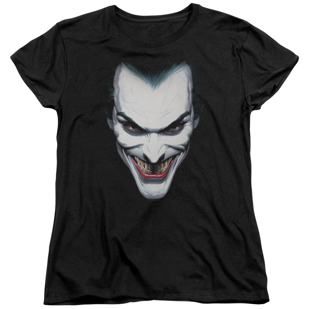 Batman Joker Portrait Womens T Shirt Black