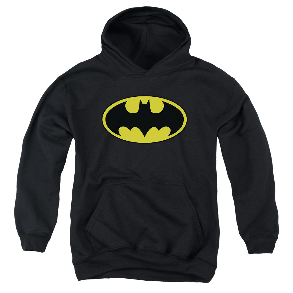 Batman Classic Logo Kids Youth Hoodie Black