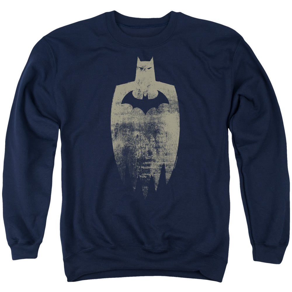 Batman Gold Silhouete Mens Crewneck Sweatshirt Navy Blue