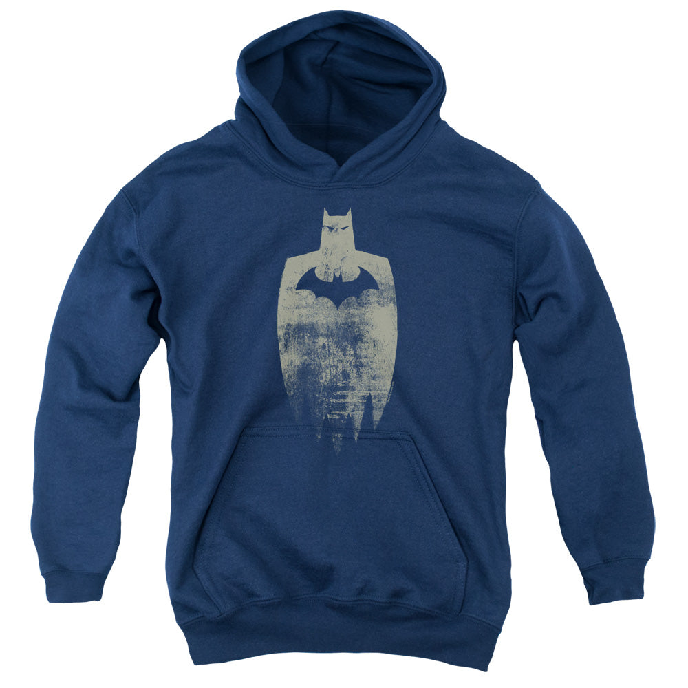 Batman Gold Silhouete Kids Youth Hoodie Navy Blue
