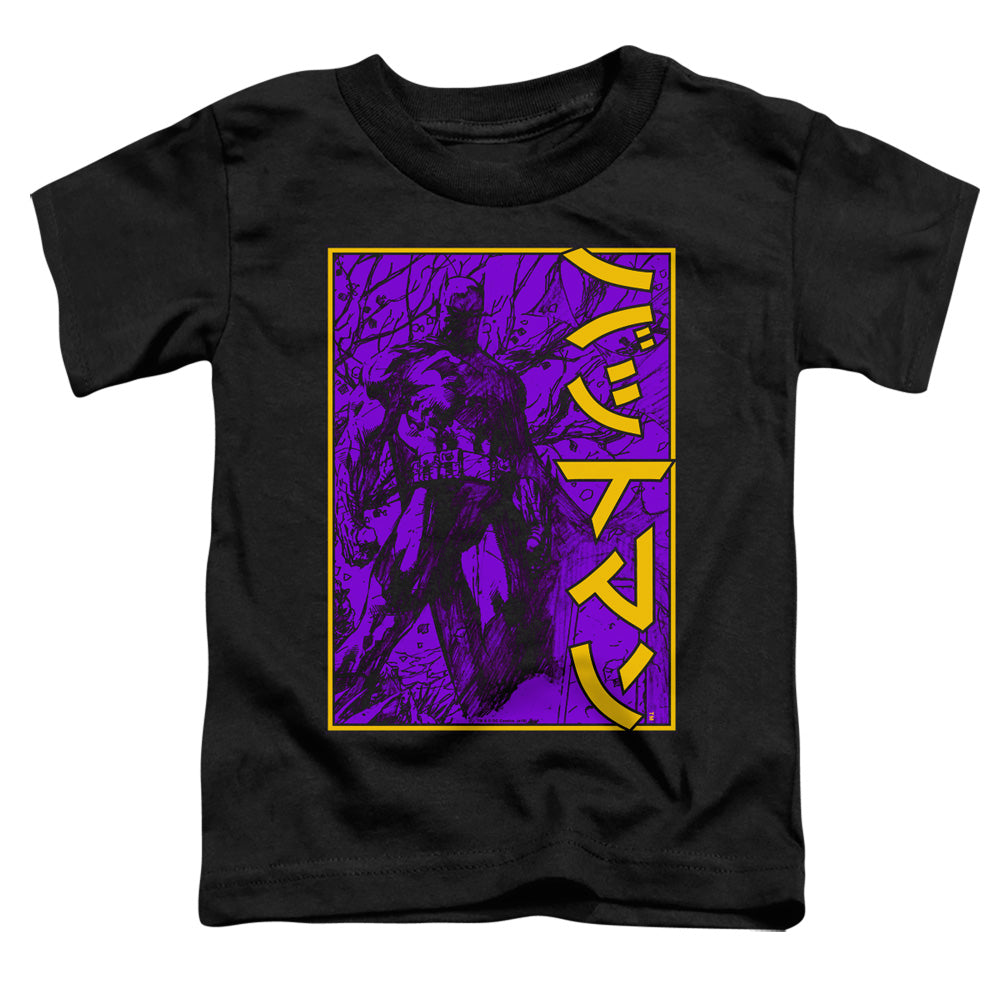 Batman Big Framed Kanji Toddler Kids Youth T Shirt Black