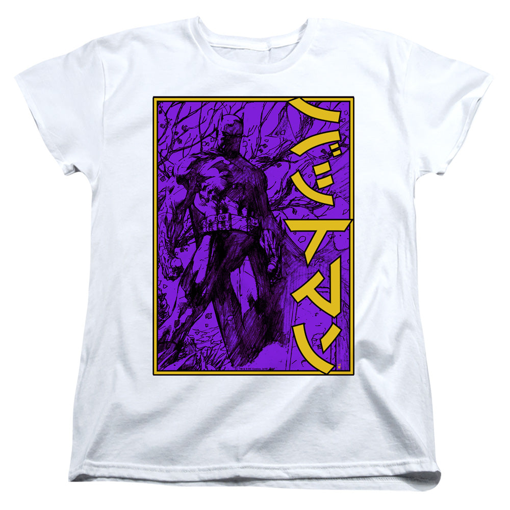 Batman Big Framed Kanji Womens T Shirt White