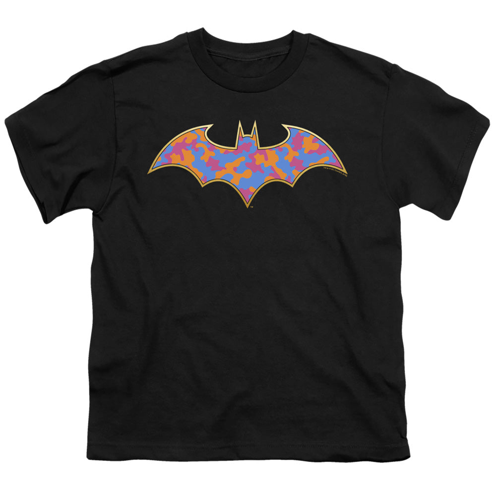 Batman Gold Camo Kids Youth T Shirt Black