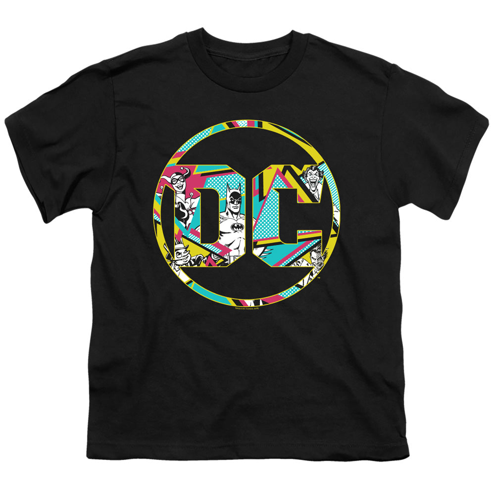 Batman 80s Bat Logo Kids Youth T Shirt Black