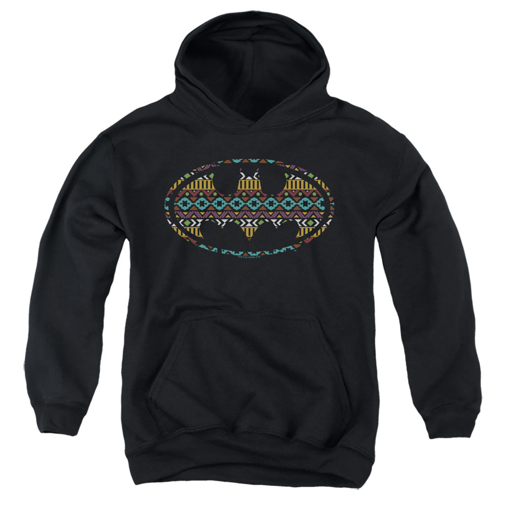 Batman Aztec Fill Kids Youth Hoodie Black