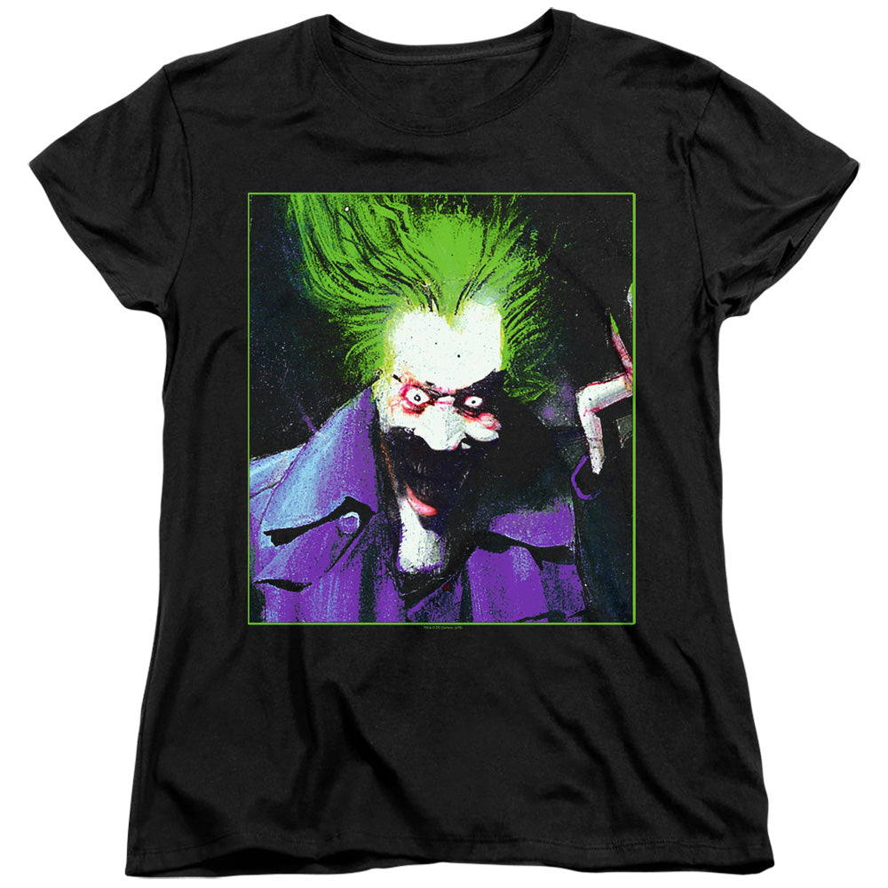 Batman Arkham Asylum Joker Womens T Shirt Black