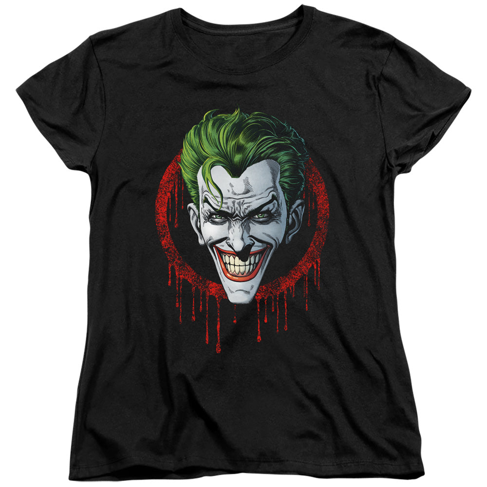 Batman Joker Drip Womens T Shirt Black