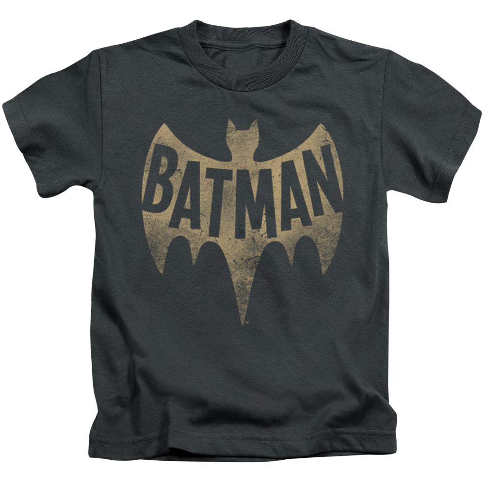 Batman Classic Tv Vintage Logo Juvenile Kids Youth T Shirt Charcoal