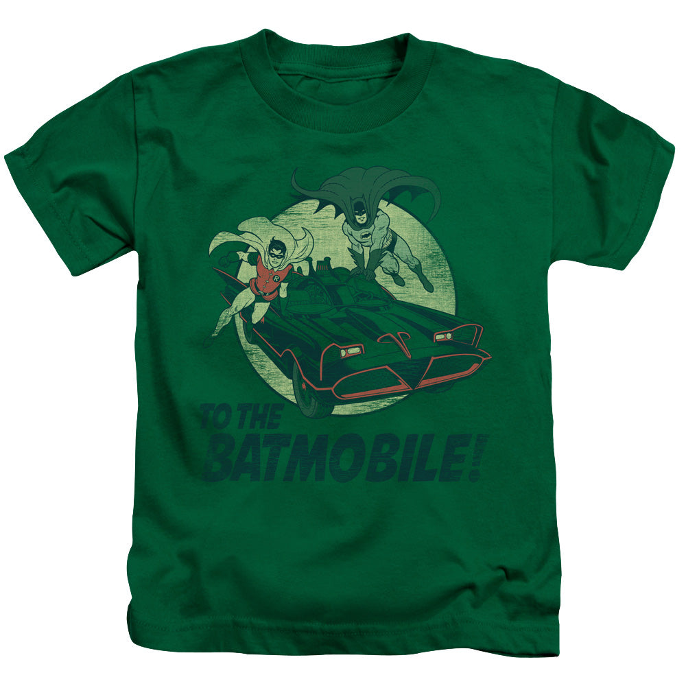 Batman Classic Tv To The Batmobile Juvenile Kids Youth T Shirt Kelly Green