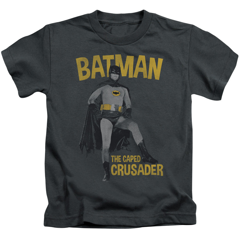 Batman Classic Tv Caped Crusader Juvenile Kids Youth T Shirt Charcoal