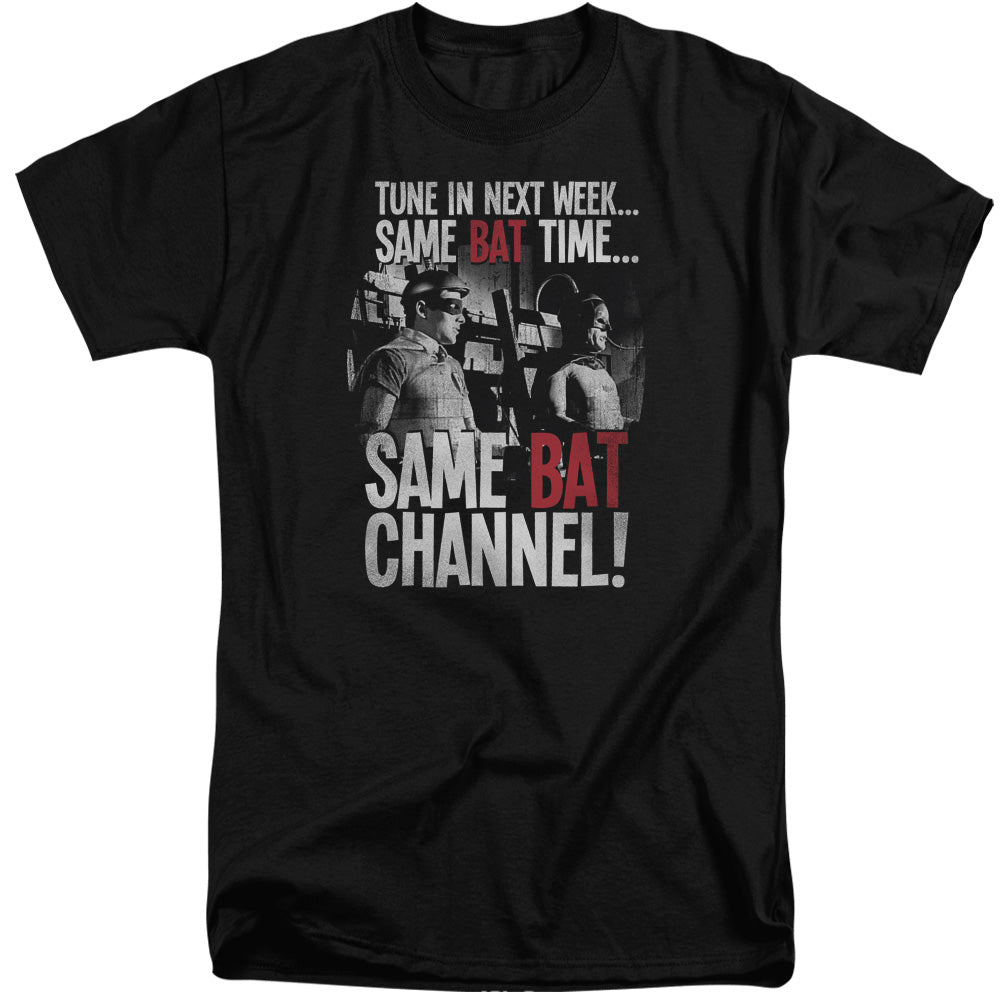 Batman Classic Tv Bat Channel Mens Tall T Shirt Black