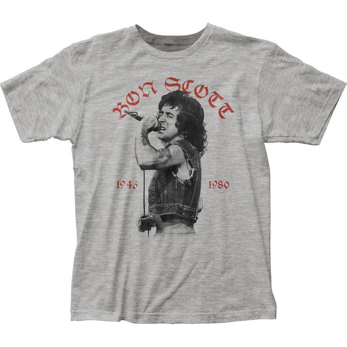 Bon Scott 1946-1980 Mens T Shirt Sport Grey