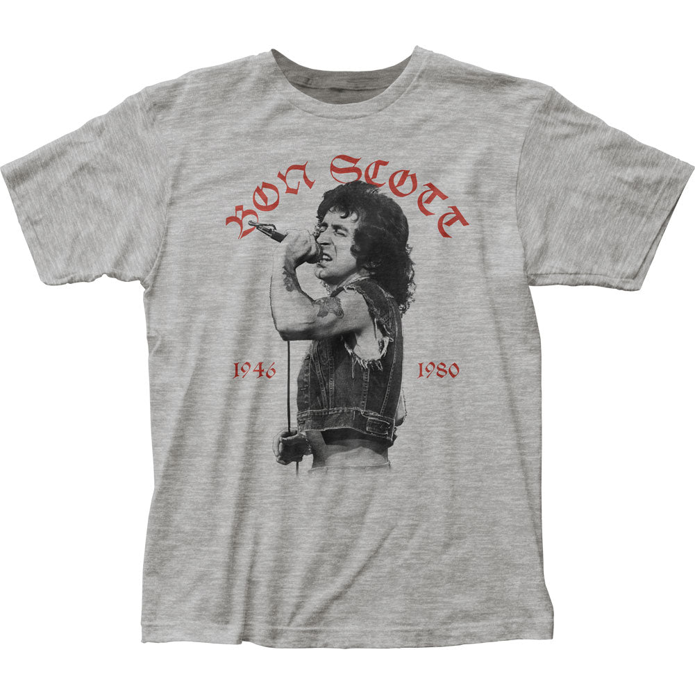 Bon Scott 1946-1980 Mens T Shirt Sport Grey