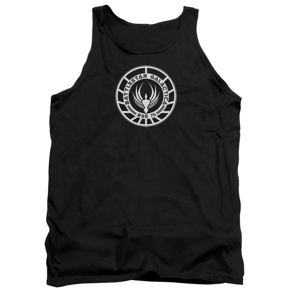 Battlestar Galactica Badge Mens Tank Top Shirt Black Officially Licensed