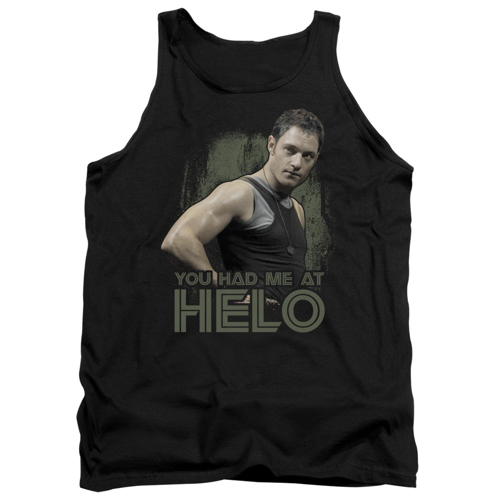Battlestar Galactica Had Me At Helo Mens Tank Top Shirt Black Officially Licensed