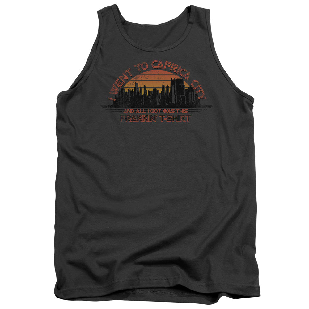 Battlestar Galactica Caprica City Mens Tank Top Shirt Charcoal Officially Licensed