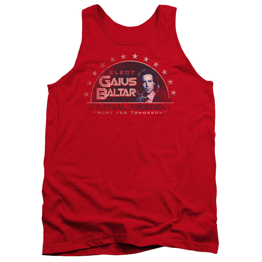 Battlestar Galactica Elect Gaius Mens Tank Top Shirt Red Officially Licensed