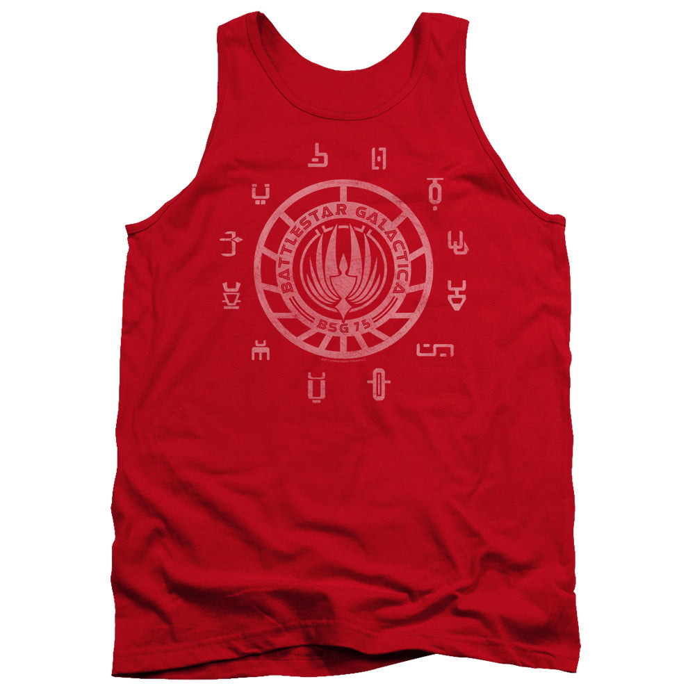 Battlestar Galactica Colonies Mens Tank Top Shirt Red Officially Licensed