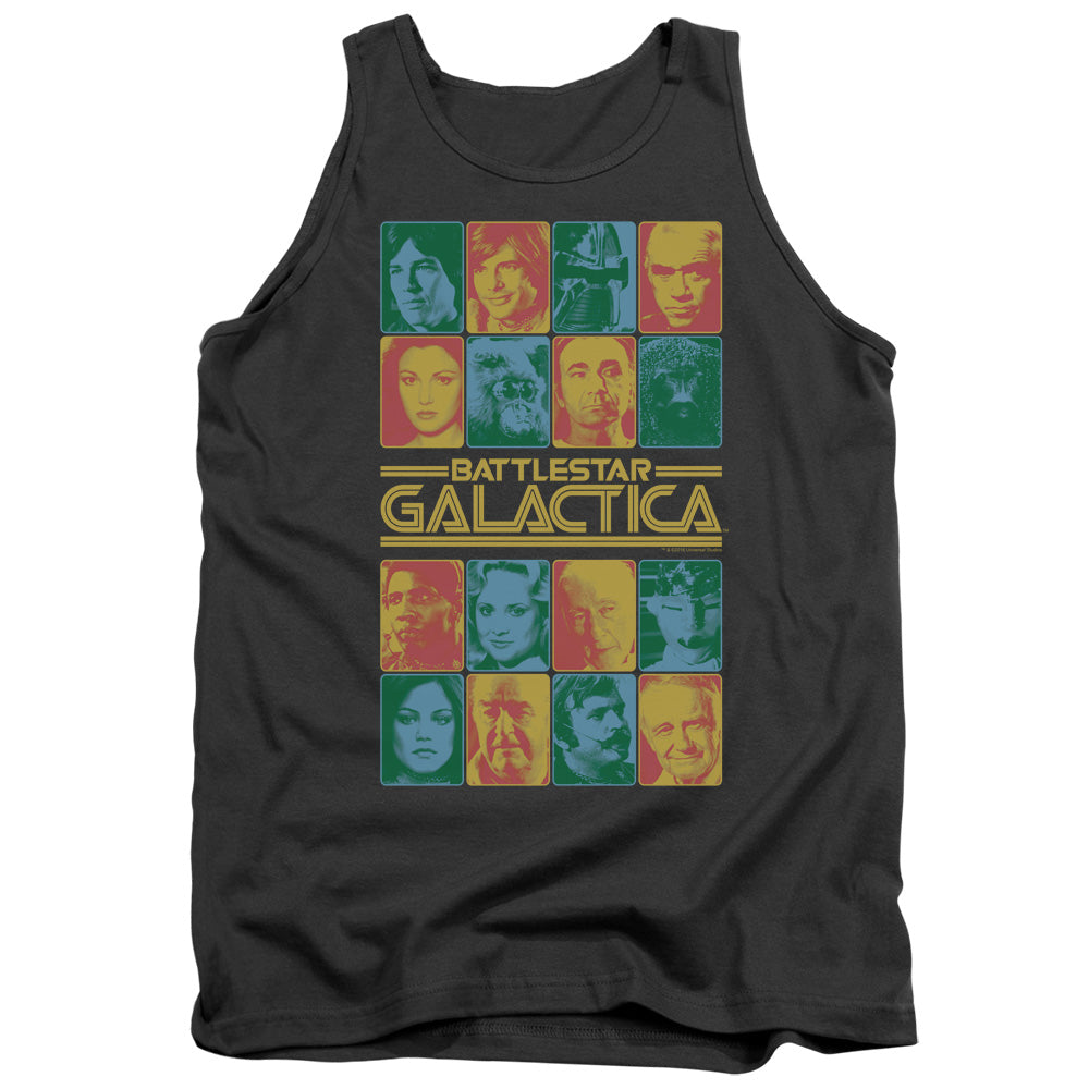 Battlestar Galactica 35th Anniversary Cast Mens Tank Top Shirt Charcoal Officially Licensed