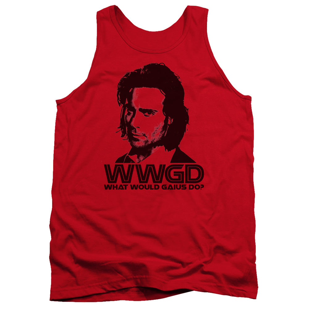 Battlestar Galactica WWGD Mens Tank Top Shirt Red Officially Licensed