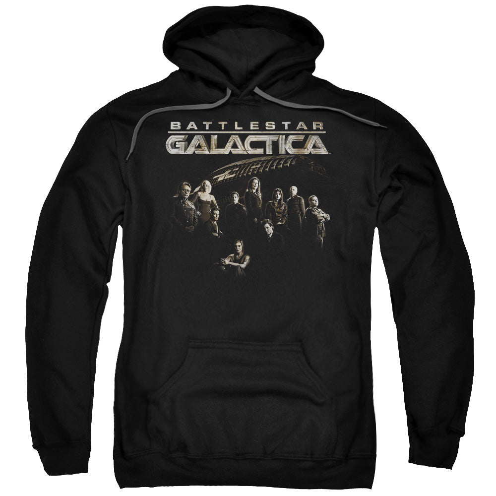 Batlestar GalACtica Batle Cast Mens Hoodie Black Officially Licensed