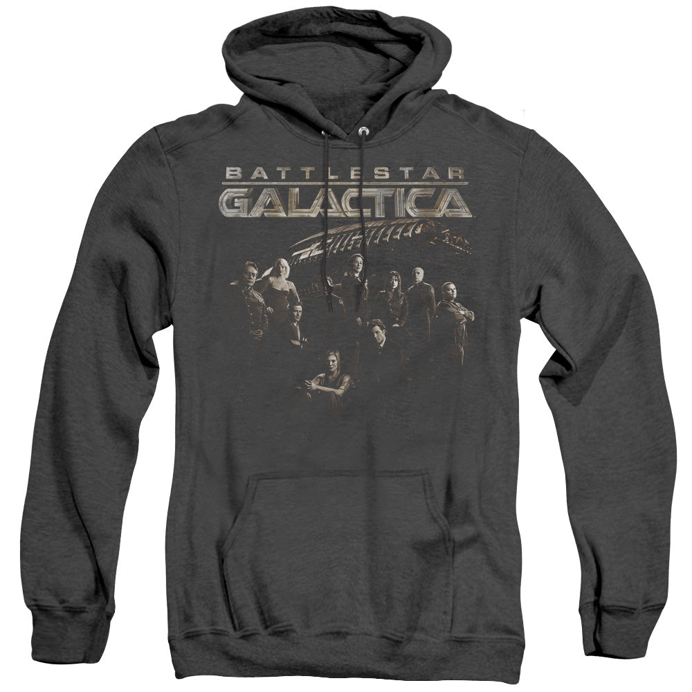 Batlestar GalACtica Batle Cast Heather Mens Hoodie Black Officially Licensed
