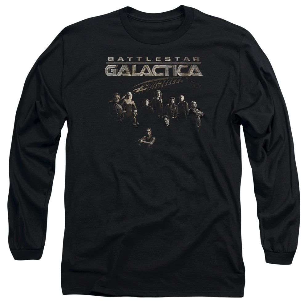 Batlestar GalACtica Batle Cast Mens Long Sleeve Shirt Black Officially Licensed