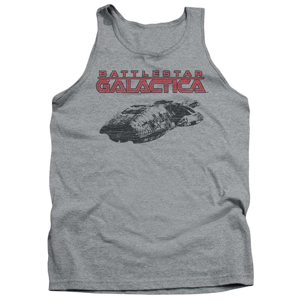 Battlestar Galactica Ship Logo Mens Tank Top Shirt Athletic Heather Officially Licensed