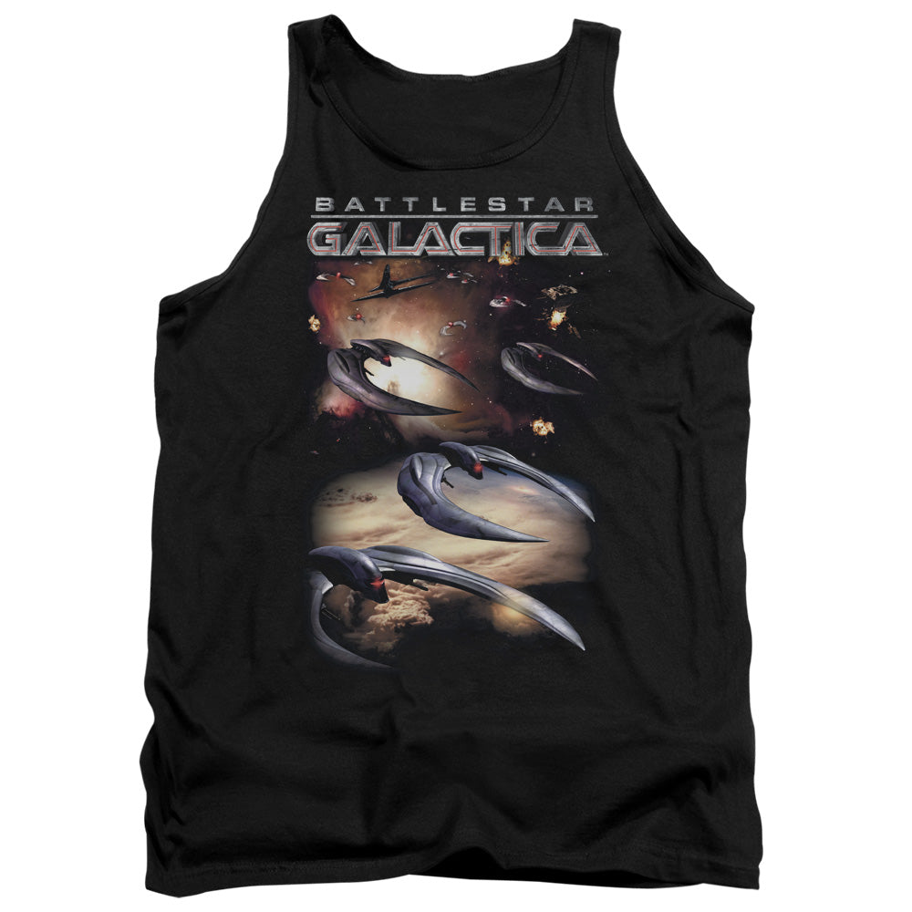Batlestar GalACtica (New) When Cylons AtACk Mens Tank Top Shirt Black Officially Licensed