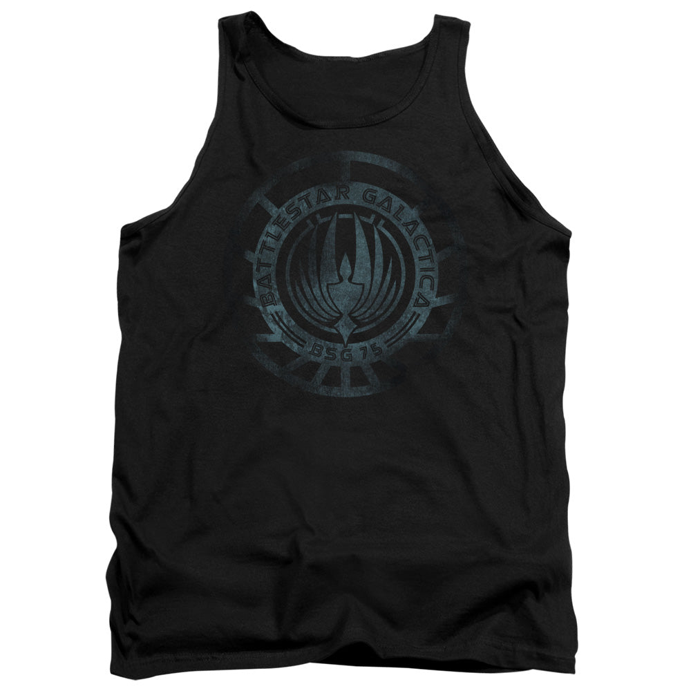 Batlestar GalACtica (New) Faded Emblem Mens Tank Top Shirt Black Officially Licensed