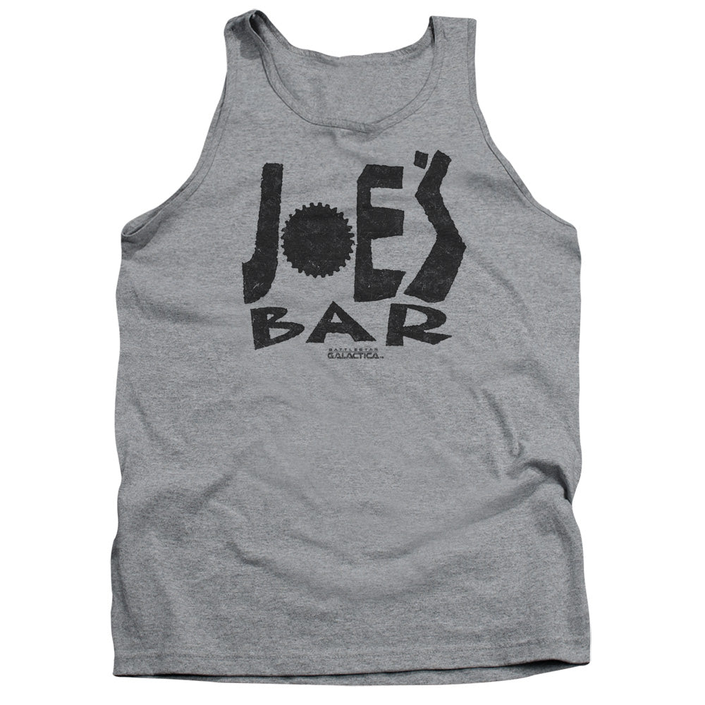 Battlestar Galactica Joes Bar Logo Mens Tank Top Shirt Athletic Heather Officially Licensed