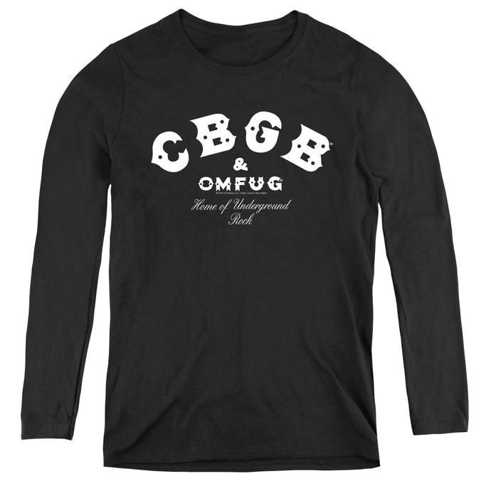 CBGB Classic Logo Womens Long Sleeve Shirt Black
