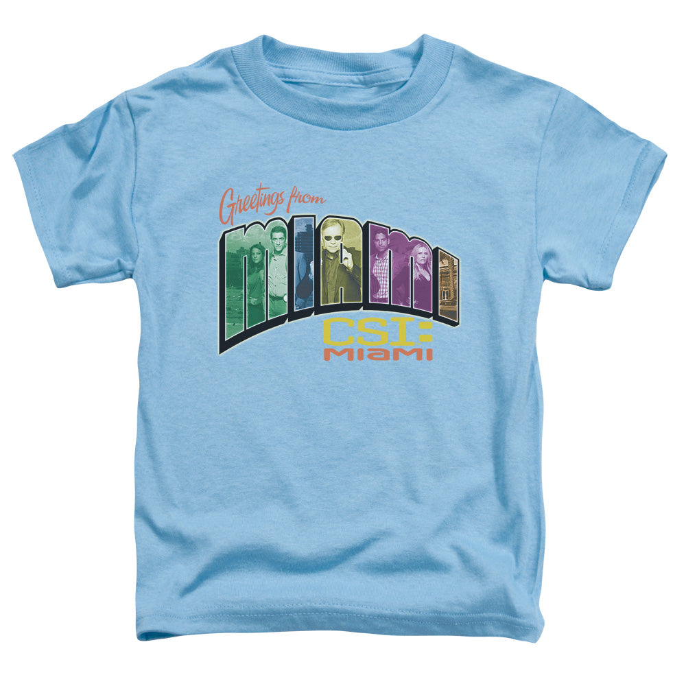 Csi Miami Greeting From Miami Toddler Kids Youth T Shirt Carolina Blue Officially Licensed