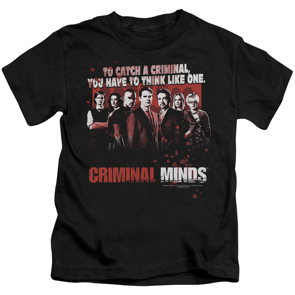 Criminal Minds Think Like One Juvenile Kids Youth T Shirt Black Officially Licensed