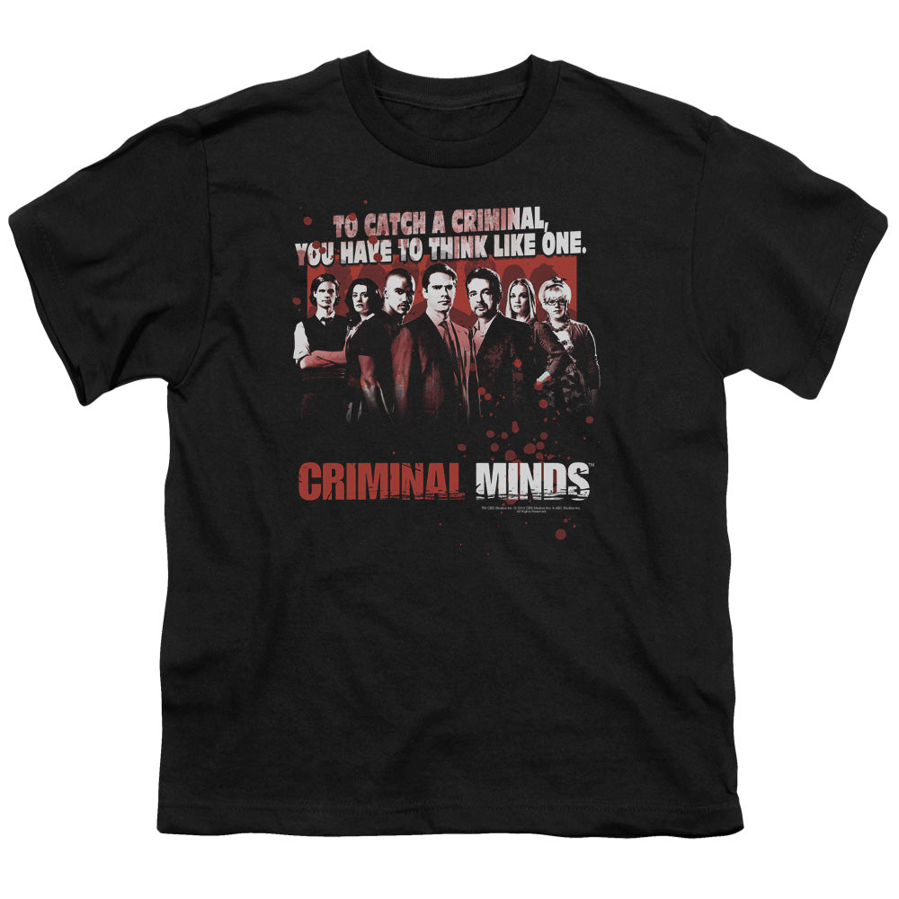 Criminal Minds Think Like One Kids Youth T Shirt Black Officially Licensed