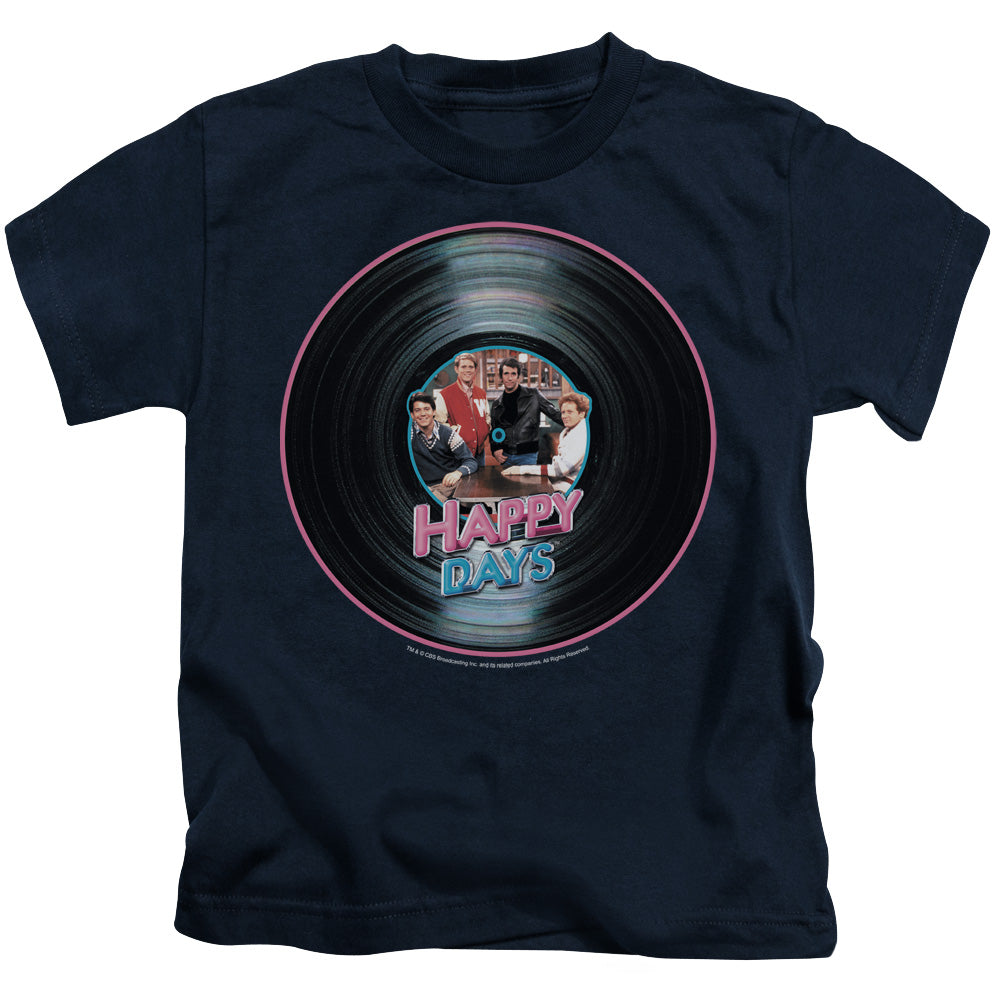Happy Days on the Record Juvenile Kids Youth T Shirt Navy Officially Licensed