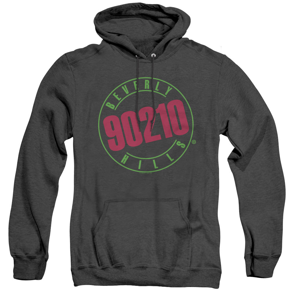 90210 Neon Mens Heather Hoodie Black Officially Licensed
