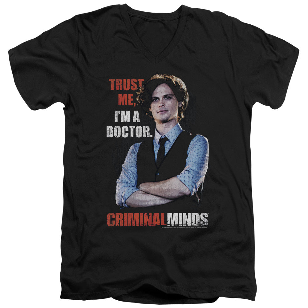 Criminal Minds Trust Me Mens Slim Fit V-Neck T Shirt Black Officially Licensed