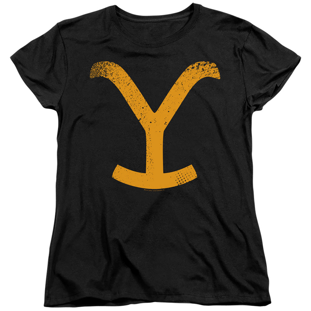 Yellowstone Large Brand Womens T Shirt Black Officially Licensed
