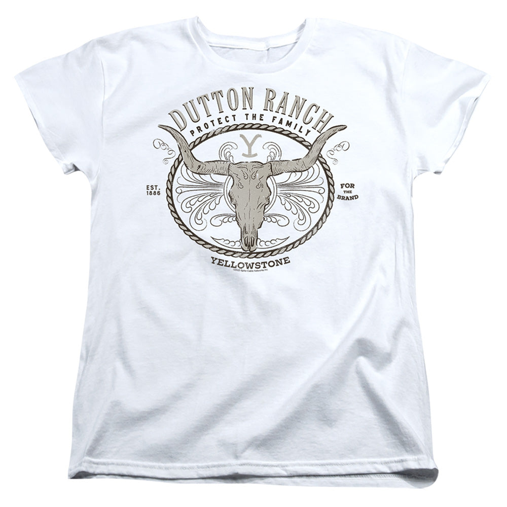 Yellowstone Dutton Ranch Womens T Shirt White Officially Licensed