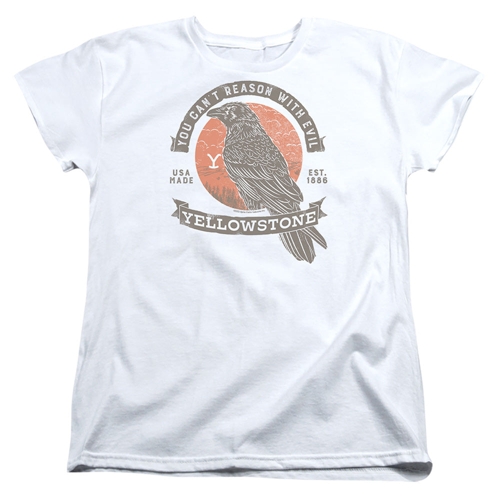 Yellowstone Evil Bird Womens T Shirt White Officially Licensed