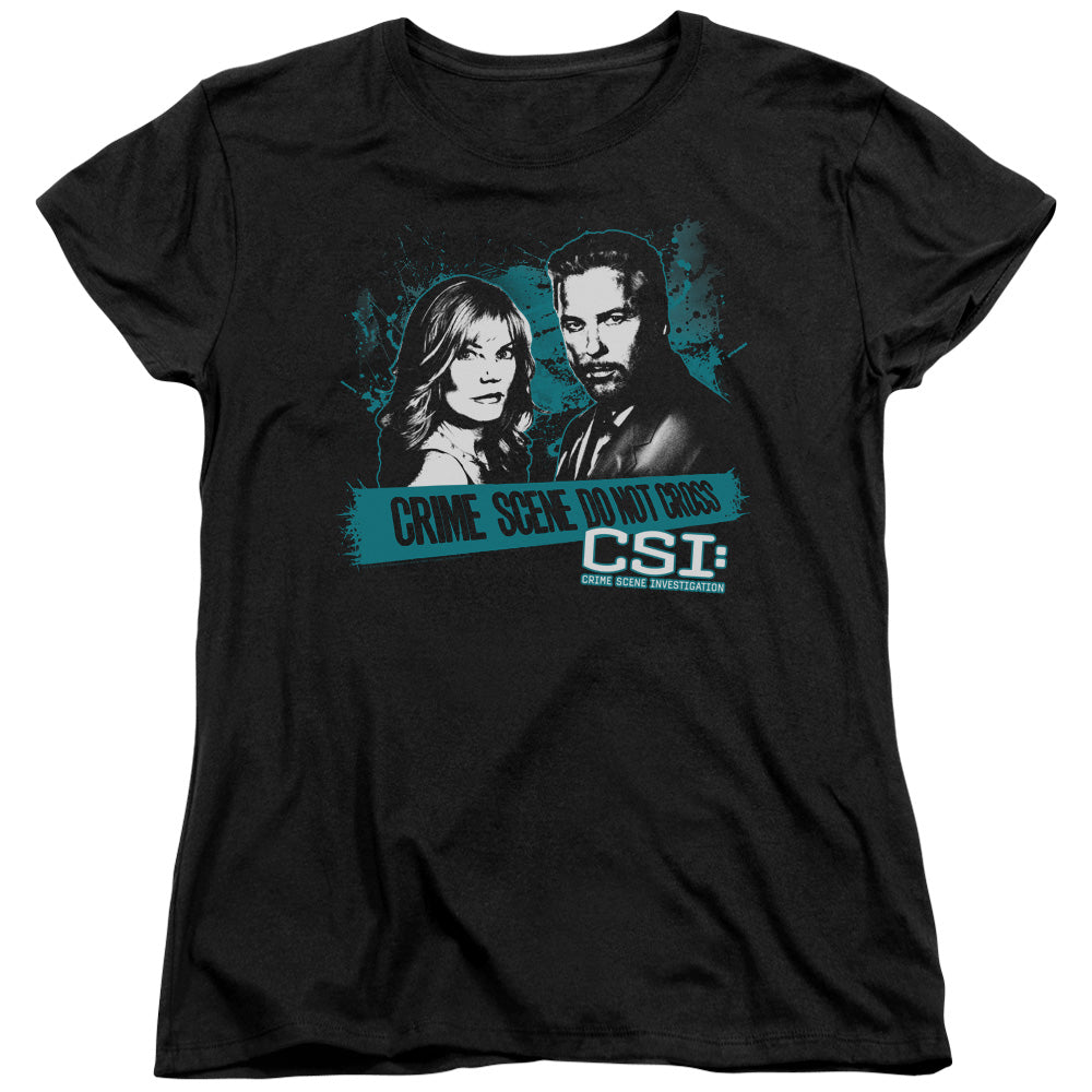 Csi Cross the Line Womens T Shirt Black Officially Licensed