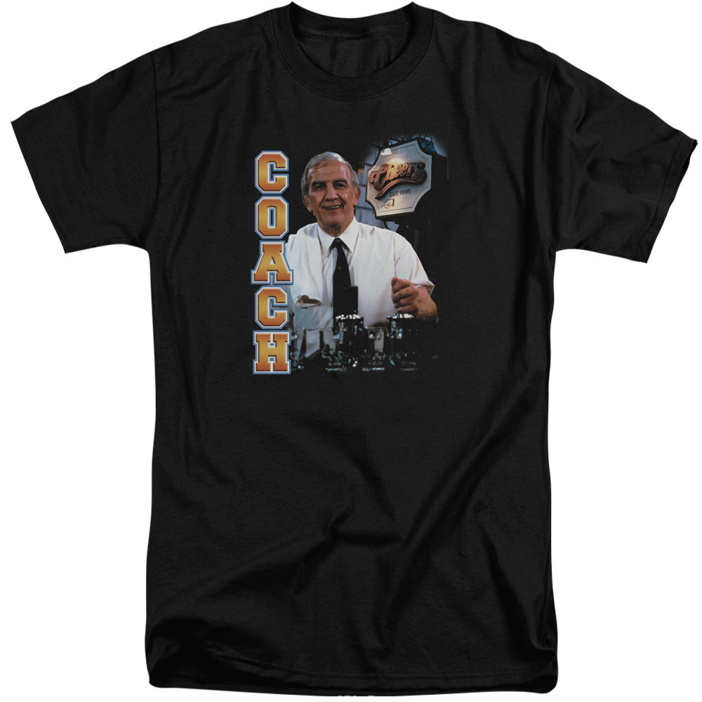 Cheers Coach Mens Tall T Shirt Black Officially Licensed