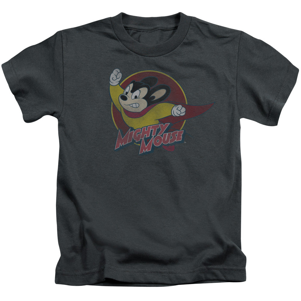 Mighty Mouse Mighty Circle Juvenile Kids Youth T Shirt Charcoal Officially Licensed