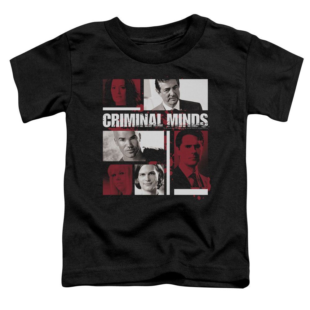 Criminal Minds Character Boxes Toddler Kids Youth T Shirt Black Officially Licensed