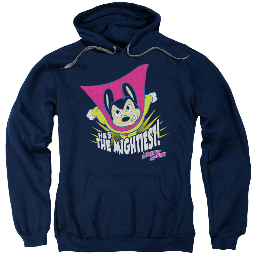 Mighty Mouse the Mightiest Mens Hoodie Navy Blue